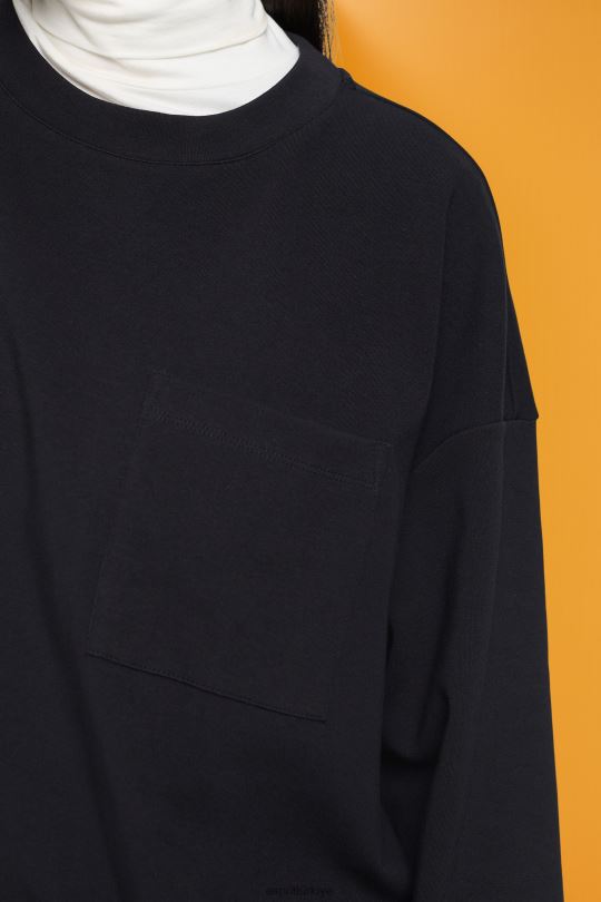 tişörtü ve kapüşonlular Esprit etek kısmı büzgülü sweatshirt siyah kadınlar FPP26401