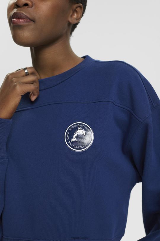 tişörtü ve kapüşonlular Esprit kırpılmış kazak mürekkep kadınlar FPP26155