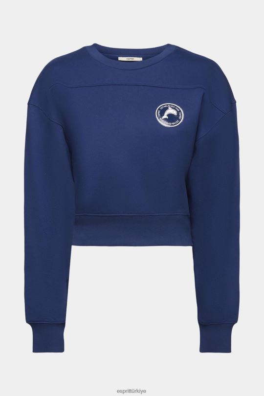 tişörtü ve kapüşonlular Esprit kırpılmış kazak mürekkep kadınlar FPP26155