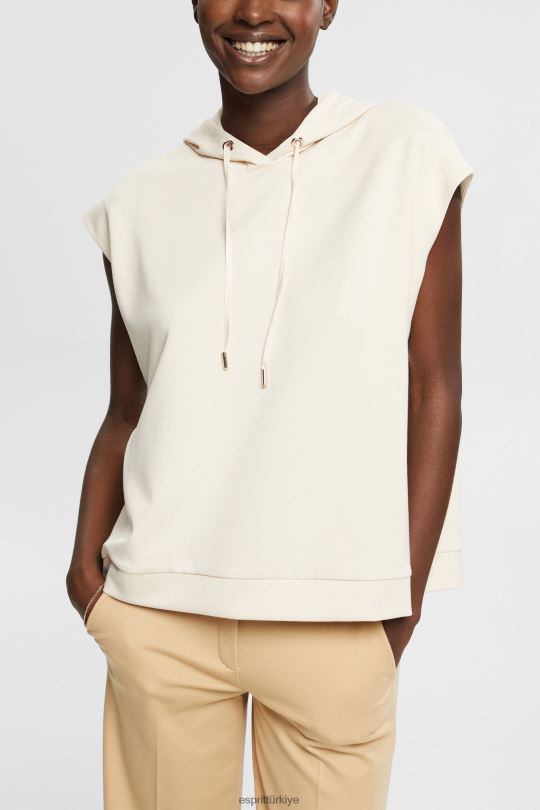 tişörtü ve kapüşonlular Esprit yan yırtmaçlı kolsuz kapüşonlu üst buz kadınlar FPP26532