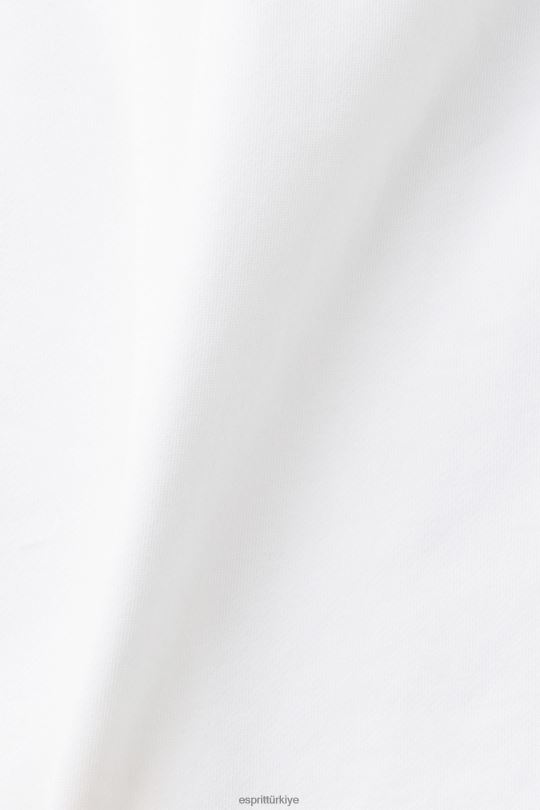 tişörtü ve kapüşonlular Esprit yarım fermuarlı sweatshirt beyaz kadınlar FPP26159