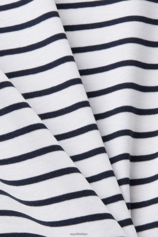 Uzun kollu Esprit fistolu boyunlu uzun kollu üst beyaz kadınlar FPP2634