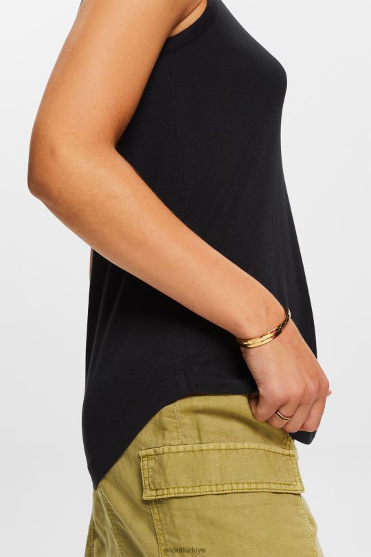 yelek Esprit viskon yelek üst siyah kadınlar FPP26260
