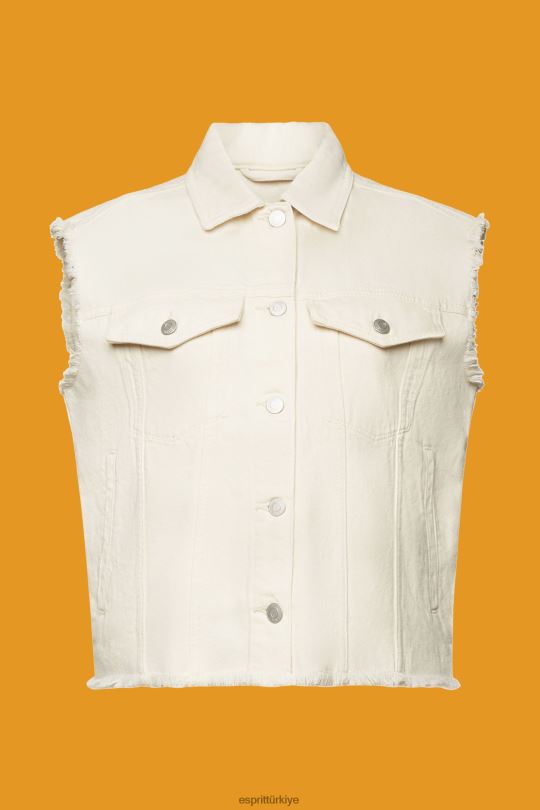 yelek Esprit yıpranmış denim yelek buz kadınlar FPP2662